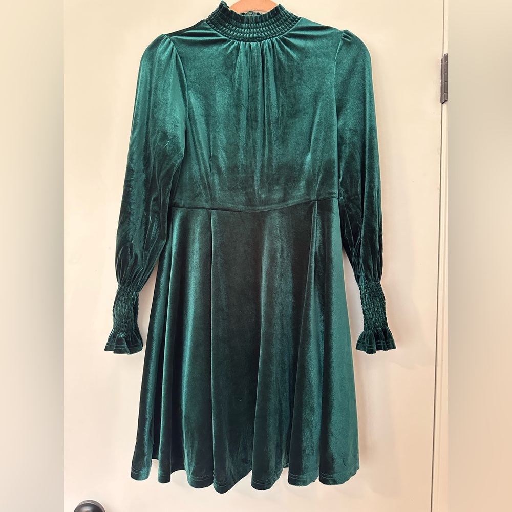Baltic Born Green Velvet Long Sleeve Dress